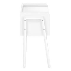 Accent Table, Side, End, Nightstand, Lamp, Living Room, Bedroom, White Laminate, White Metal, Contemporary, Modern