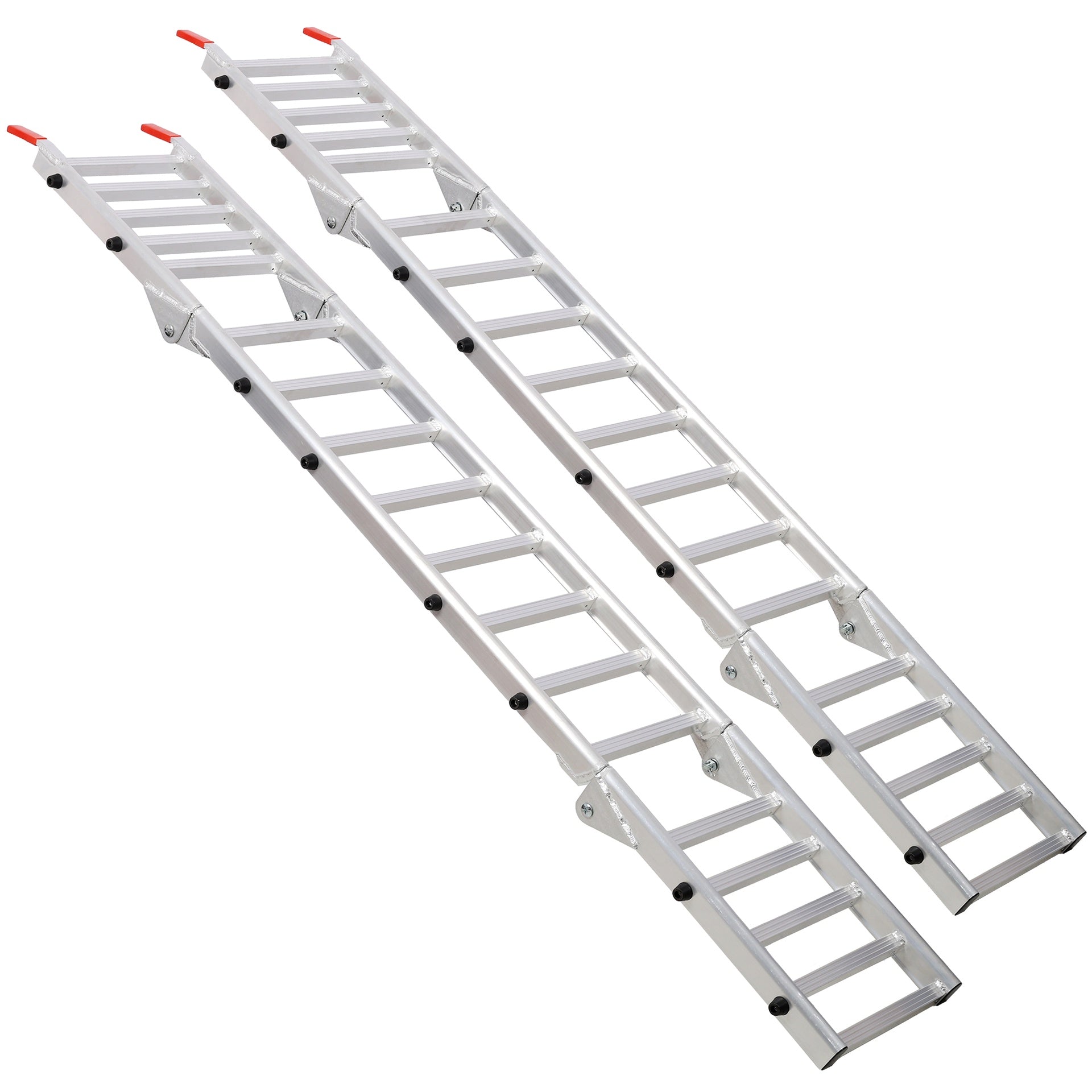 Aluminum Ramp 1,400 LBS/Pair, For Motorcycle/Lawn Mower/ATV Ramp and Tailgate Extender Combo 2 in 1, Multi purpose use, Silver color