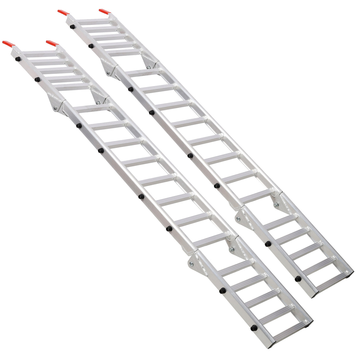 Aluminum Ramp 1,400 LBS/Pair, For Motorcycle/Lawn Mower/ATV Ramp and Tailgate Extender Combo 2 in 1, Multi purpose use, Silver color