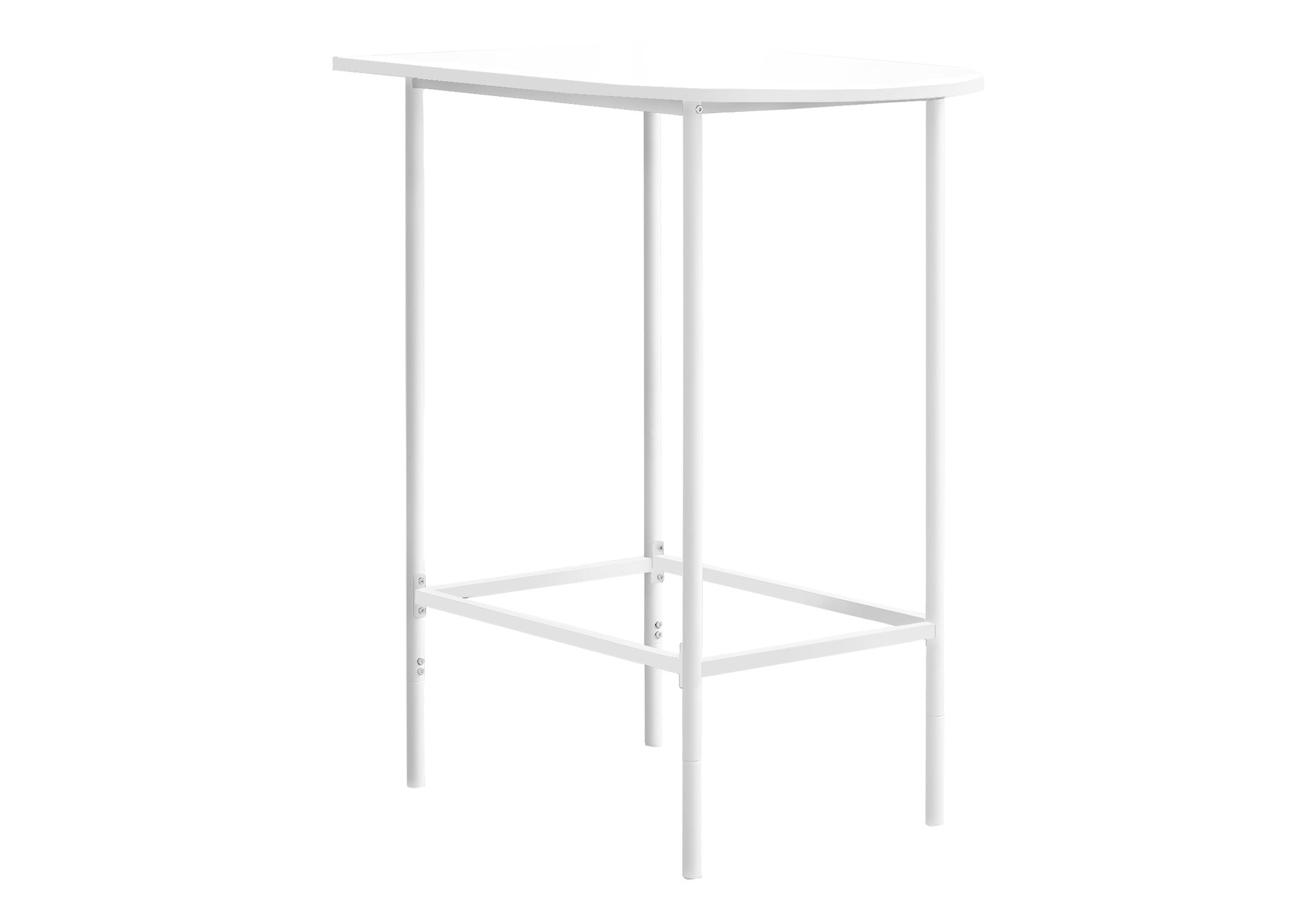 Home Bar, Bar Table, Bar Height, Pub, 36" Rectangular, Small, Kitchen, White Laminate, Metal, Contemporary, Modern