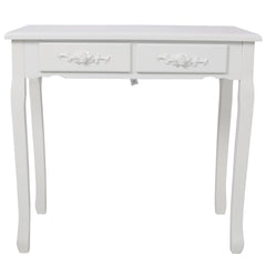 White Princess Vanity Desk Set with Mirror & Cushioned Stool,Light Modes,4-Drawer Wooden Makeup Vanity Table for Girls' Bedroom, Dressing Table with Ample Storage