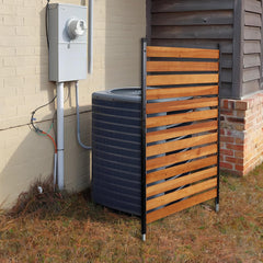 Air Conditioner Fence, 60in H x 38in W (1-Panel),Wood Fence Panels Trash Can Fences with Metal Stakes,Outdoor Freestanding Trash Can Fence