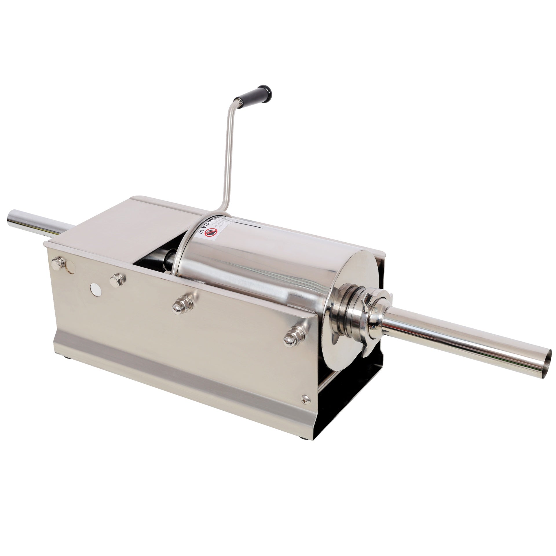 3L/7LBS Horizontal Sausage Stuffer,Stainless Steel,Manual Sausage Maker,With 4PCS Filling Nozzles, For Home & Commercial Use