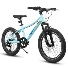 A20261 20 inch Children's Bicycle, Shock Absorbing Front Fork, 7 - Speed, V - brakes, Mountain Tire, Boys and Girls Kids Bike for Outdoor Adventure
