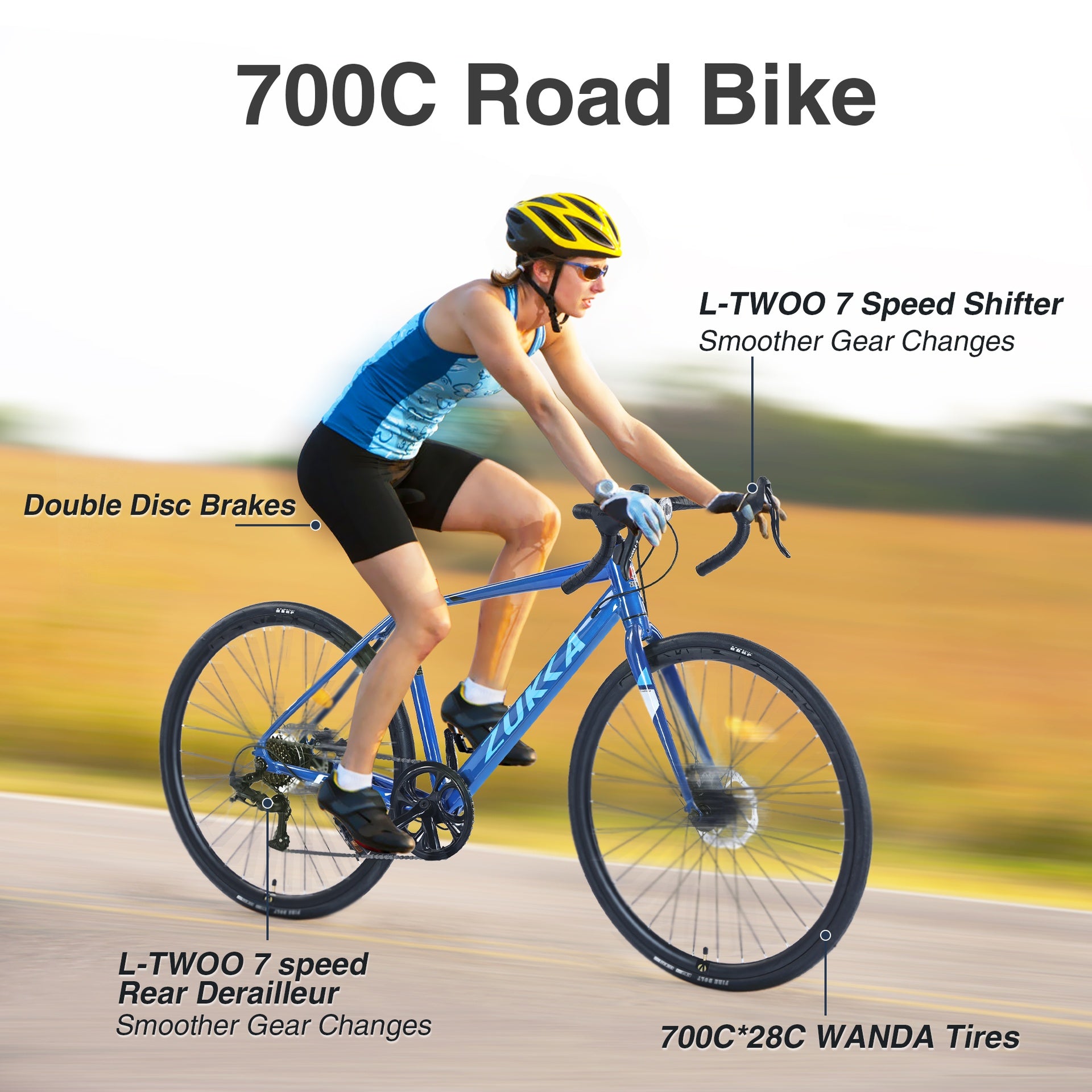 700C Road Bike ,7 Speed Road Bike, for Men Women ,Aluminum Alloy Frame