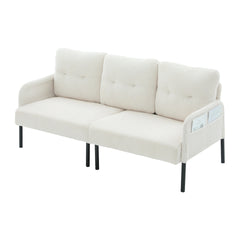 UNITED WE WIN Oversized Loveseat, Modern & Plush Double-seater Sofa, Corduroy Upholstered Couch, Cozy Bedroom Sofa with Metal Legs & Side Pockets, Ideal for Living Room, Bedroom, Dorm, Apartment