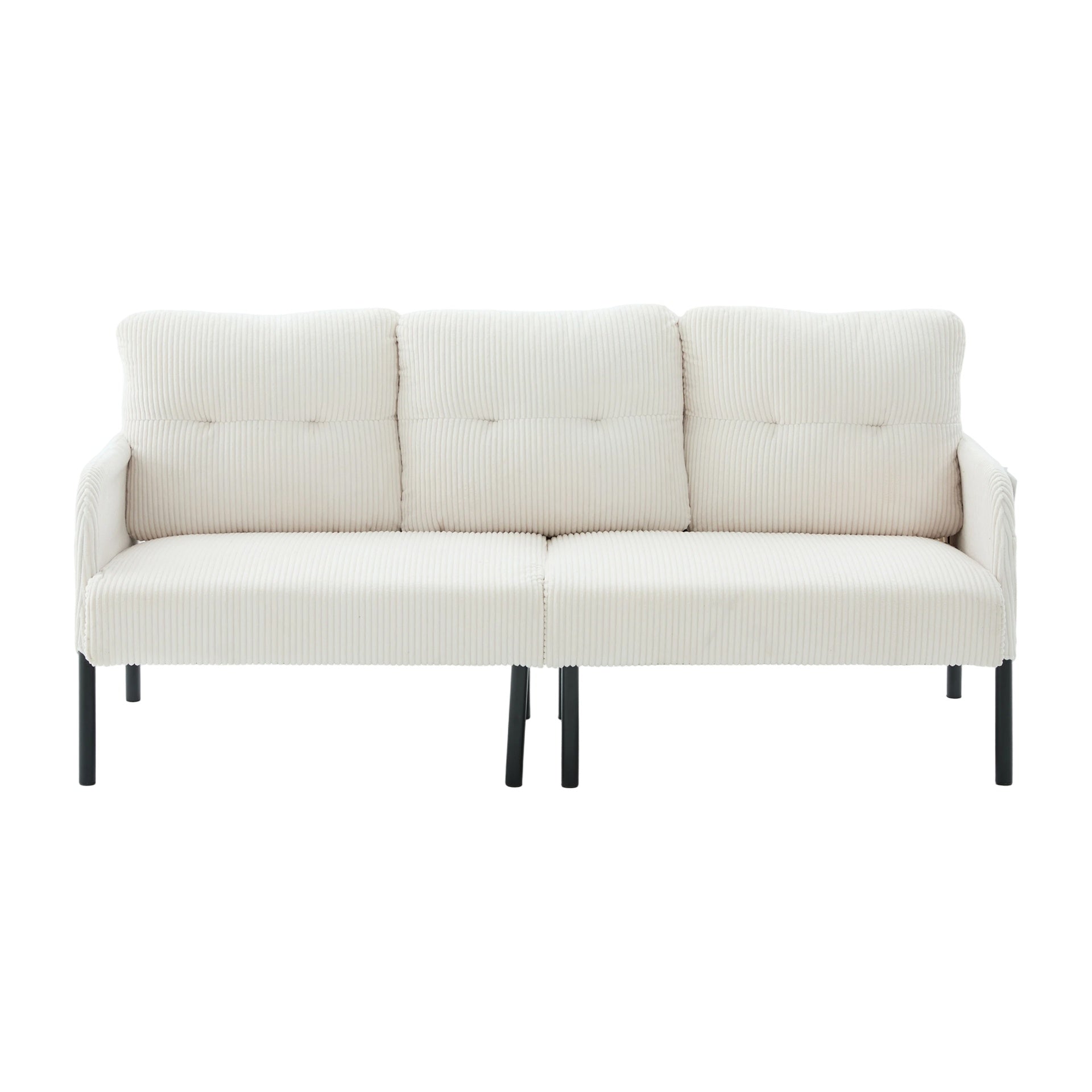 UNITED WE WIN Oversized Loveseat, Modern & Plush Double-seater Sofa, Corduroy Upholstered Couch, Cozy Bedroom Sofa with Metal Legs & Side Pockets, Ideal for Living Room, Bedroom, Dorm, Apartment