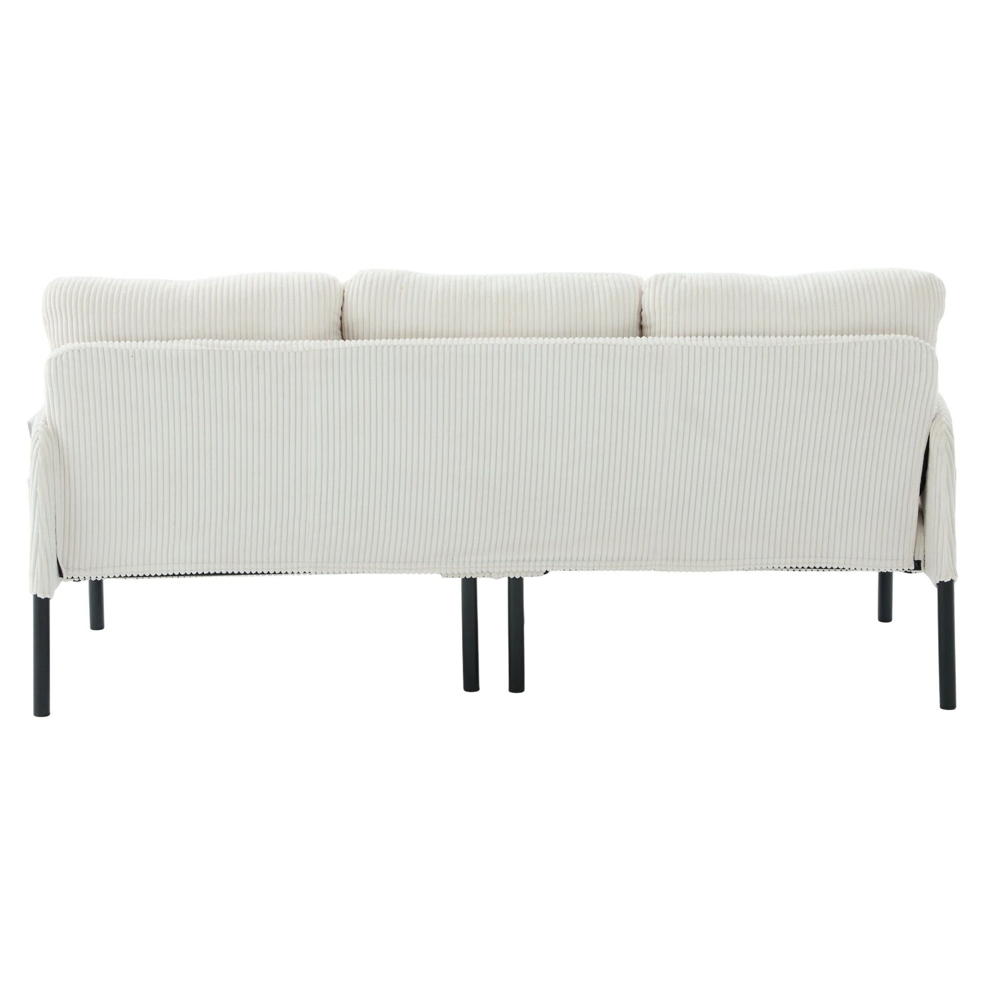 UNITED WE WIN Oversized Loveseat, Modern & Plush Double-seater Sofa, Corduroy Upholstered Couch, Cozy Bedroom Sofa with Metal Legs & Side Pockets, Ideal for Living Room, Bedroom, Dorm, Apartment