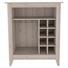 Essential Bar Cabinet, One Open Shelf, Six Built-in Wine Rack, One Drawer -Light Gray