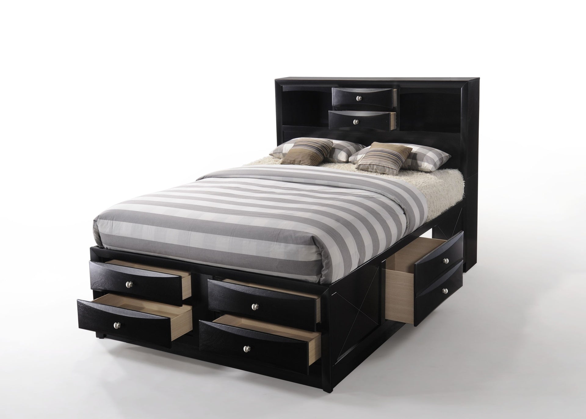 Ireland Black Finish Full Bed W/Storage