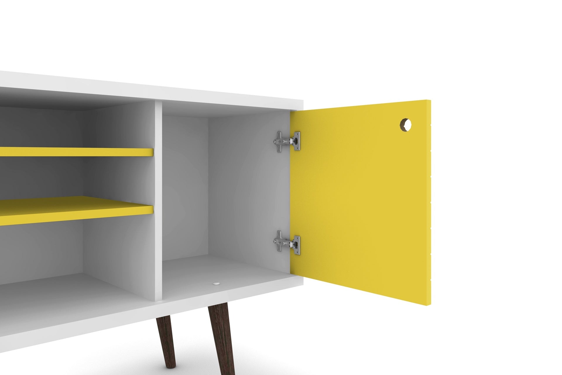 TV Stand in White and Yellow