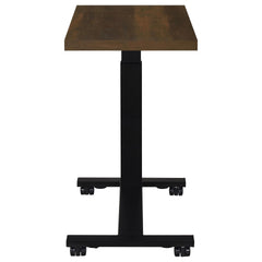 Geary Dark Pine Height Adjustable Mobile Bedroom C-Table
