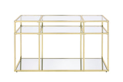 Uchenna Clear Glass & Gold Finish Sofa Table