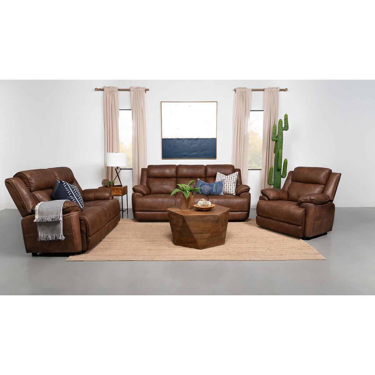 Worthington Dark Brown Padded Arm Sofa