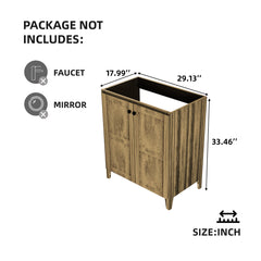 30inch foldable floor-standing bathroom cabinet without basin