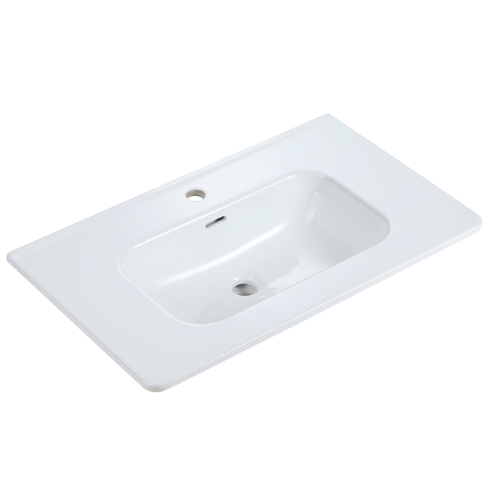 BB04-30-301, Integrated white ceramic basin, drain not included