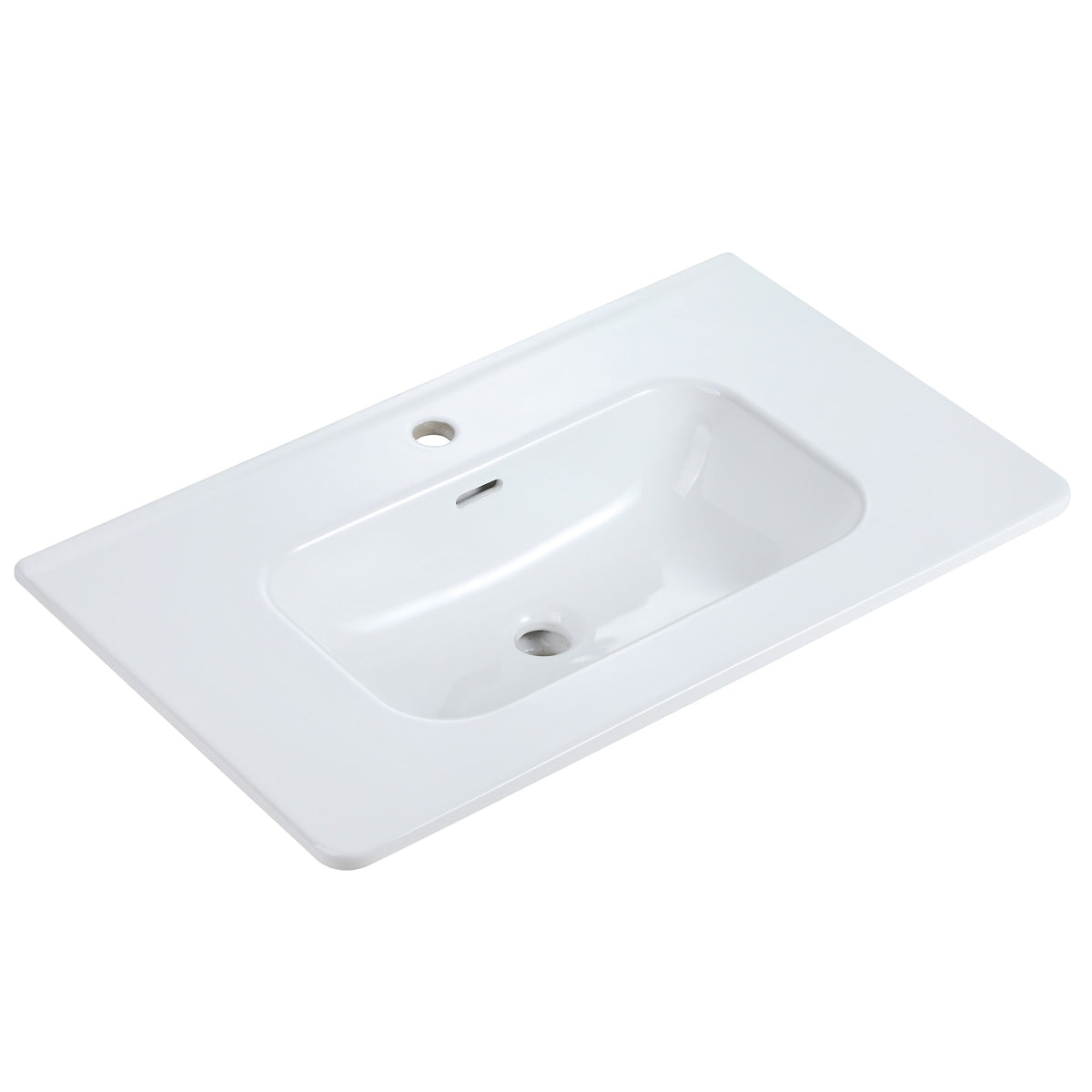 BB04-30-301, Integrated white ceramic basin, drain not included