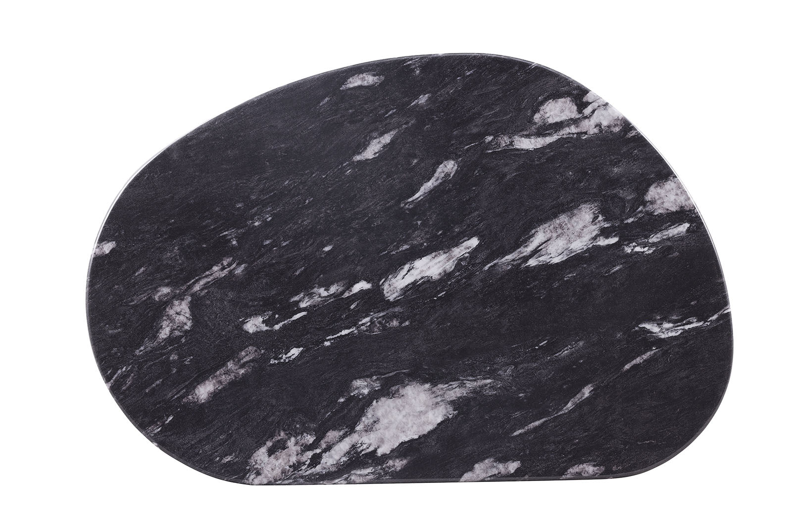 1pc Oval Coffee Table Sintered Stone Top Gold Legs Soft Corner Edges Black Gray And Matte Gold Finish Primary Living Room