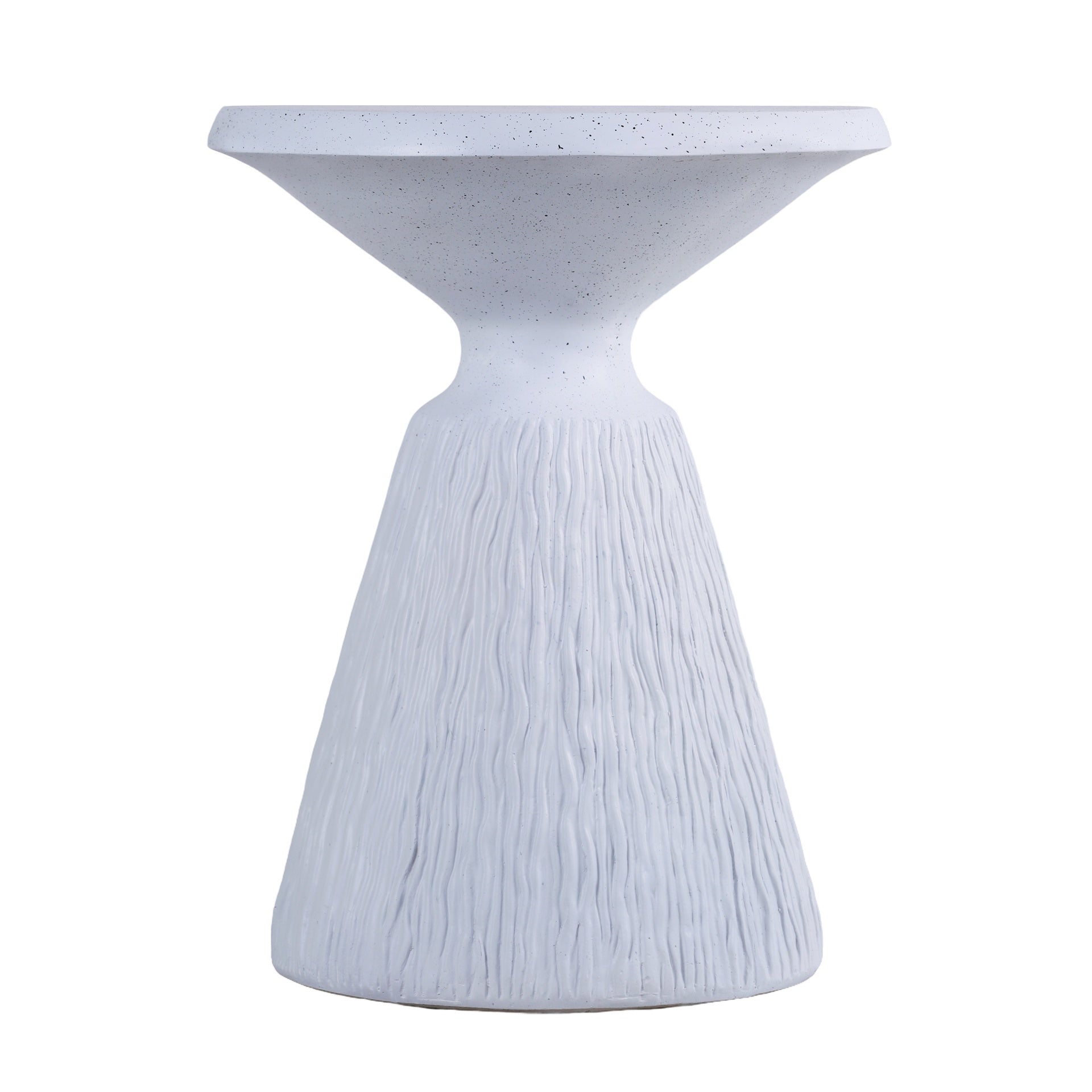 Cement Outdoor End Tables for Patio, GardenAccent Table, Modern Small Round Side Tablefor Outside, Tree Stump Garden Stool DrumTable indoor and Outdoor