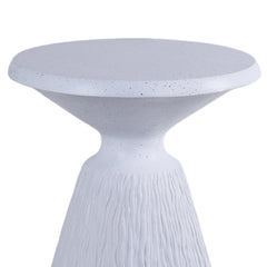 Cement Outdoor End Tables for Patio, GardenAccent Table, Modern Small Round Side Tablefor Outside, Tree Stump Garden Stool DrumTable indoor and Outdoor