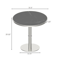 Round Modern Dinning Table 31.5 inches Bistro Table Tulip Table with Faux Marble top,Easy Assemble,Sturdy Metal Frame Diameter