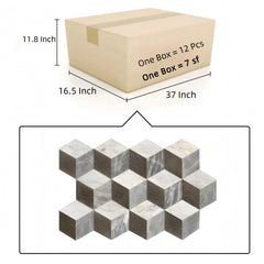 Hexagon Waterjet marble,White Gray Black 3 color, natural marble, for floor and wall, polished marble tile, natural stone, genuine marble, real marble, 1 box 12 pcs