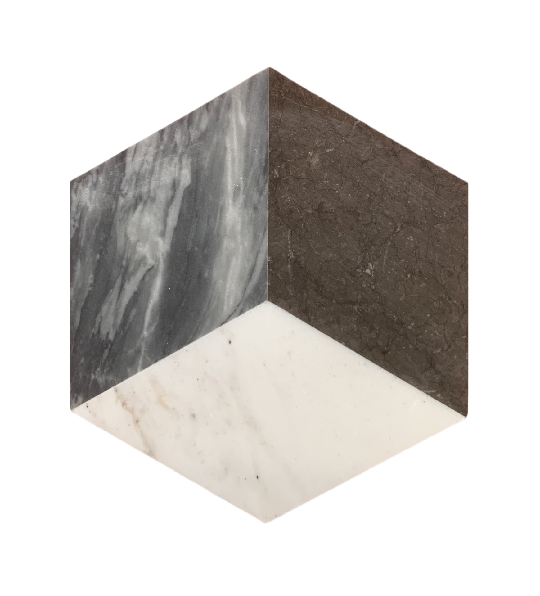 Hexagon Waterjet marble,White Gray Black 3 color, natural marble, for floor and wall, polished marble tile, natural stone, genuine marble, real marble, 1 box 12 pcs