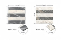 12x12 White Gray 2 color Waterjet marble tiles for floor and wall, polished natural marble tile, natural stone, genuine marble, real marble, 1 box each pattern 4 pcs