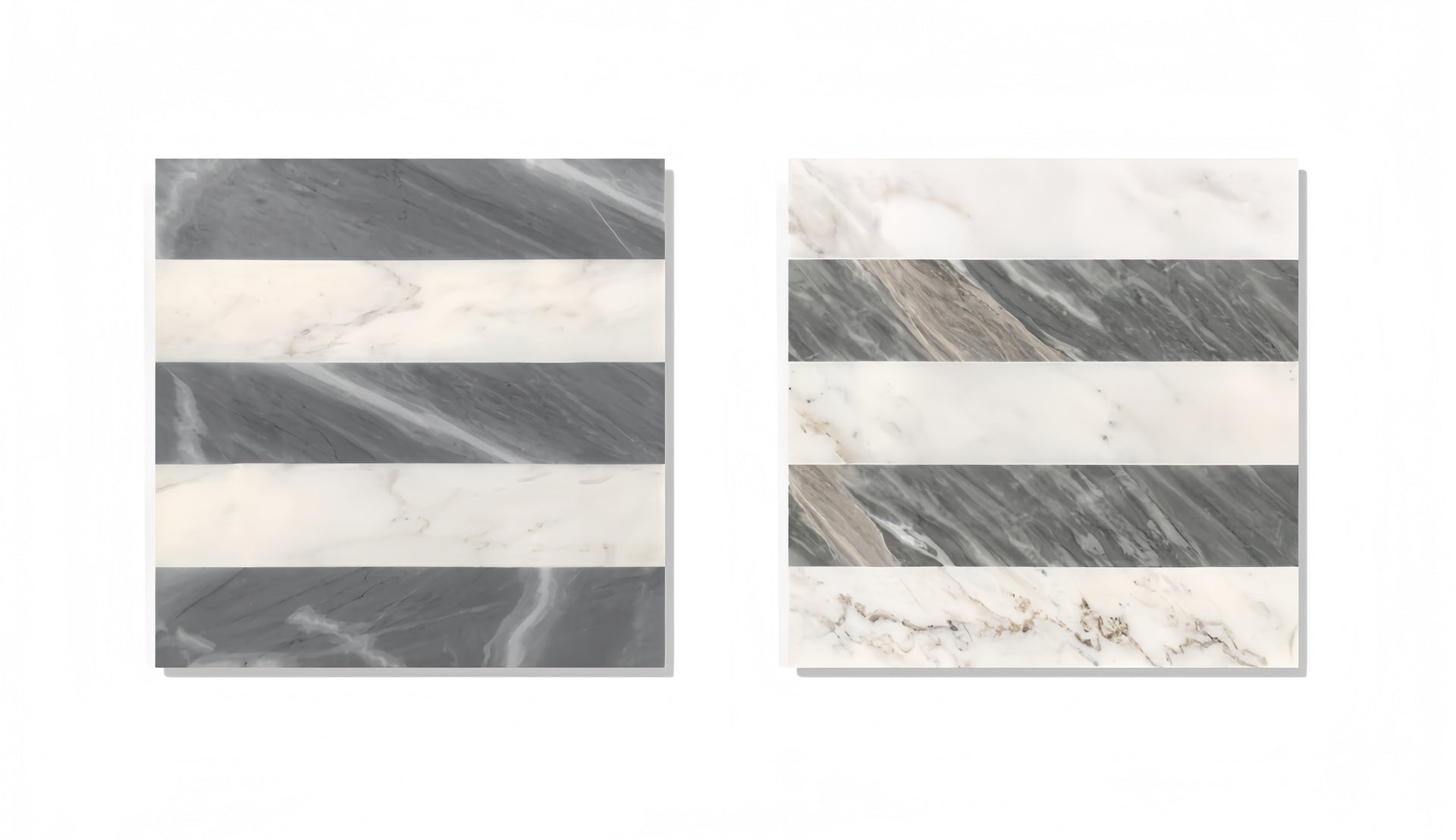 12x12 White Gray 2 color Waterjet marble tiles for floor and wall, polished natural marble tile, natural stone, genuine marble, real marble, 1 box each pattern 4 pcs