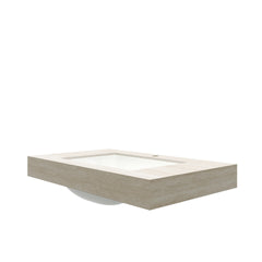 36" Roma Travertine-Pattern Sintered Stone Countertop and Undermount Ceramic Basin, NO Cabinet, NO Faucet and Drain, Suitable for Vanity TILLEY, YOLAN, FRIGGA, NYAHetc.