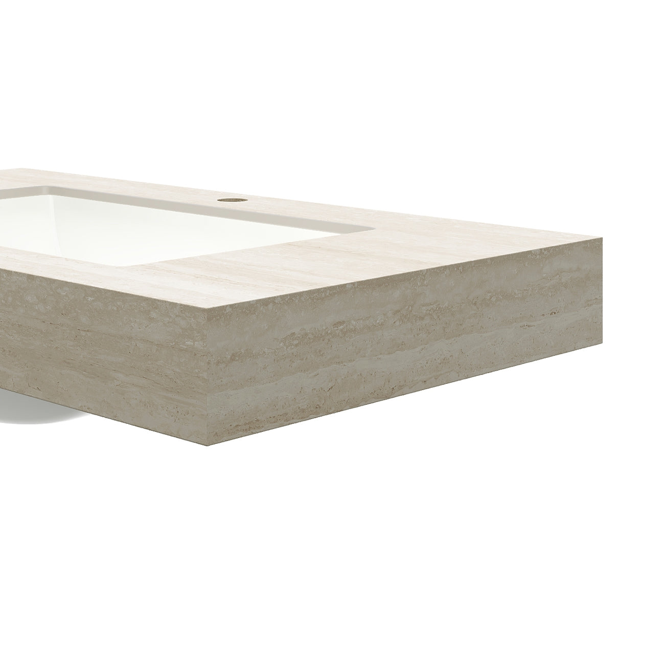 36" Roma Travertine-Pattern Sintered Stone Countertop and Undermount Ceramic Basin, NO Cabinet, NO Faucet and Drain, Suitable for Vanity TILLEY, YOLAN, FRIGGA, NYAHetc.