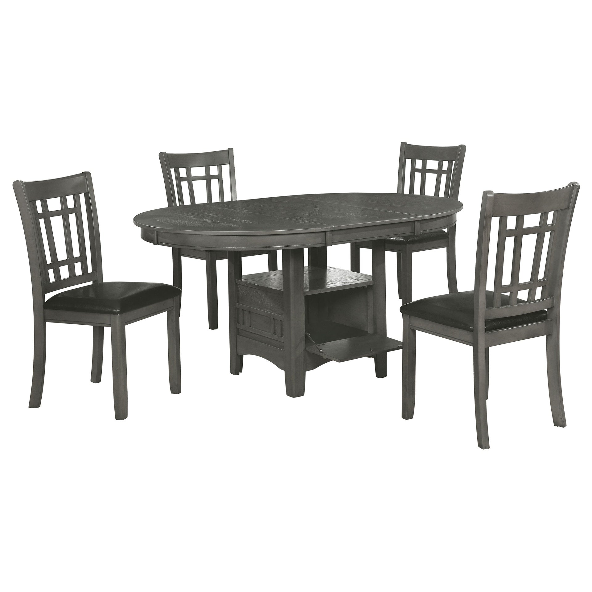 Ingall Medium Grey and Black 5-piece Dining Set