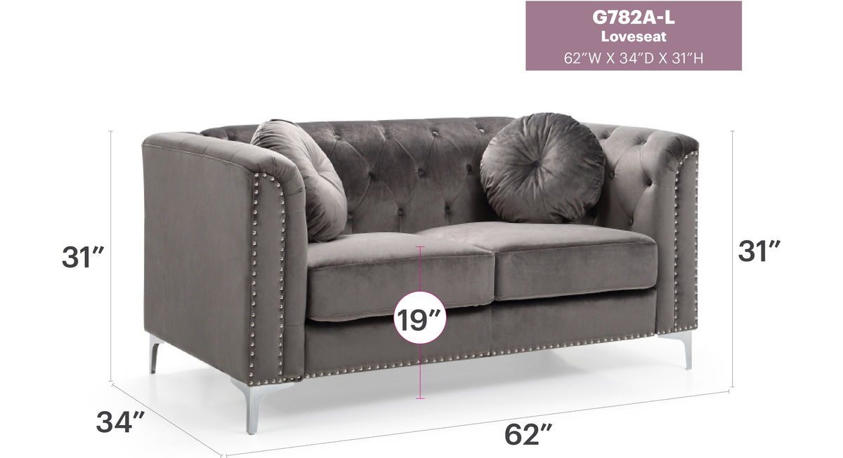 Contemporary Dark Gray Loveseat