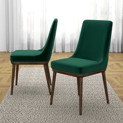 Fast Delivery Kate Mid-Century Modern Dining Chair (Set of 2) with Velvet Upholstery and Solid Wood Structure for Living Room Bedroom Outdoor Lounge