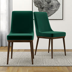 Fast Delivery Kate Mid-Century Modern Dining Chair (Set of 2) with Velvet Upholstery and Solid Wood Structure for Living Room Bedroom Outdoor Lounge