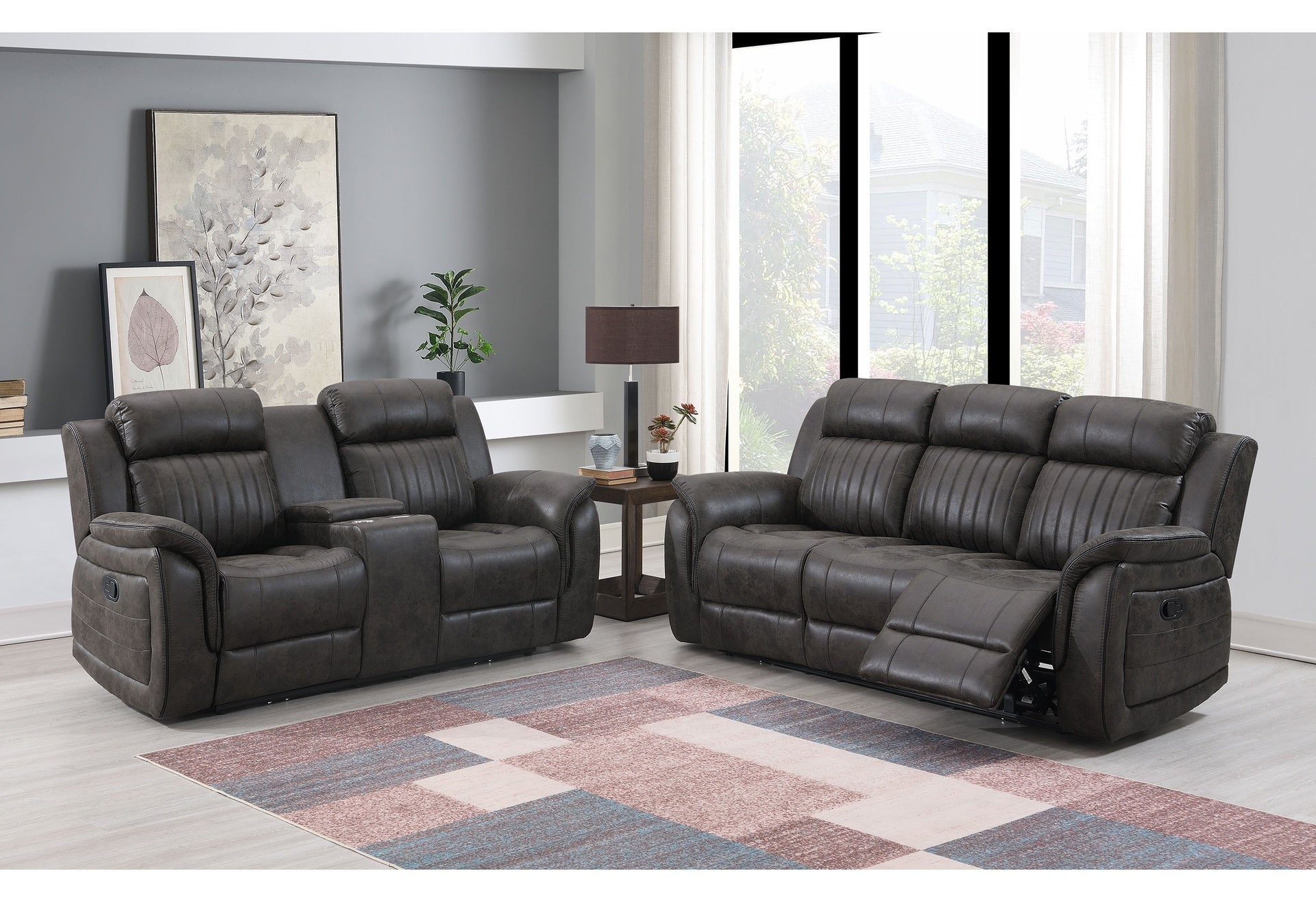 STEBAN GREY RECLINING SOFA