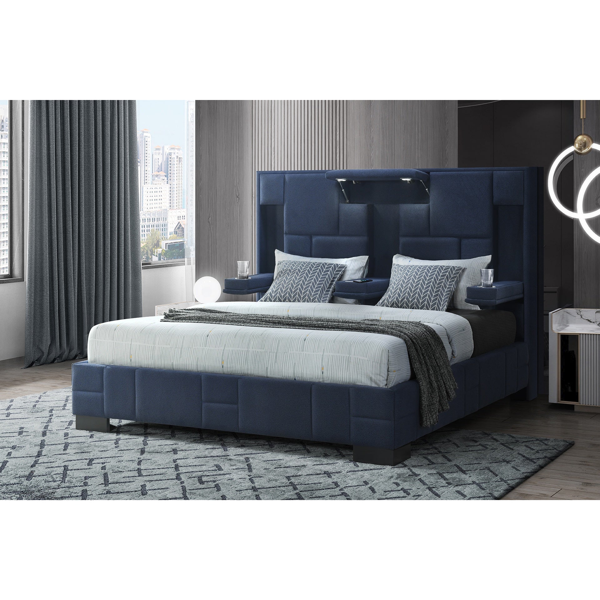 YARIS NAVY BLUE KING BED