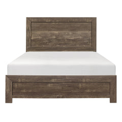 Rustic Brown Finish 1pc Eastern King Size Bed Panel Headboard Footboard Wooden Bedroom Furniture