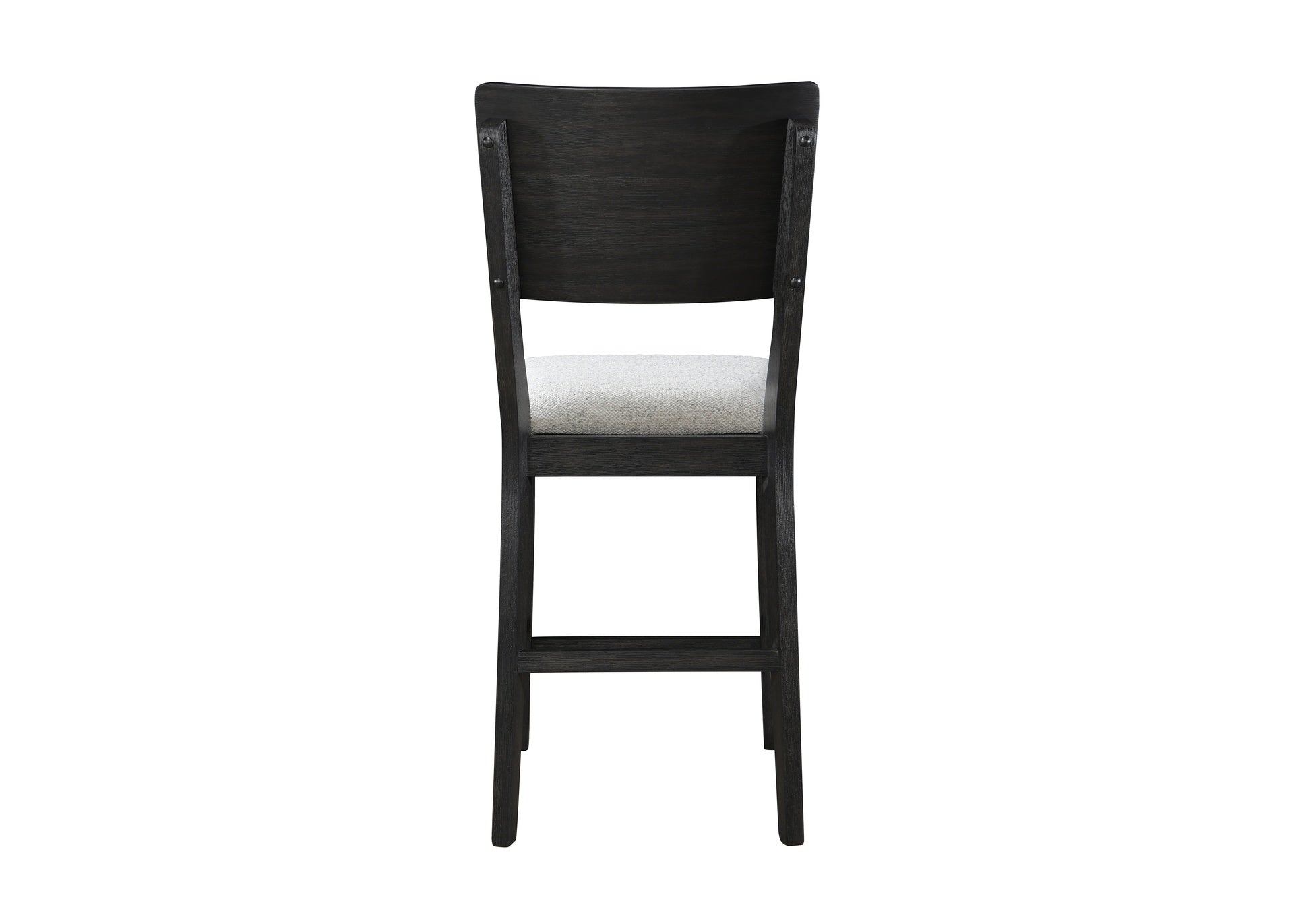2pc Black/light Grey Counter Height Chair Counter Stools Full Back Wood Fabric Wooden Dining Room Furniture
