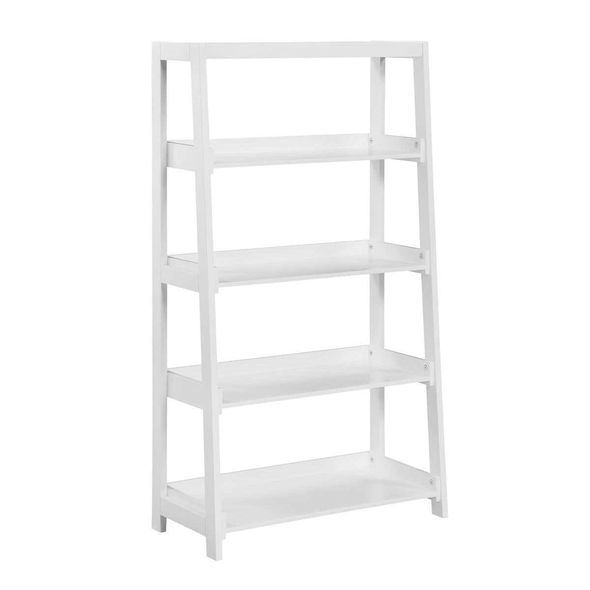 Modern 4-Shelves Bookcase White Finish Toy Storage Unit Display Rack Wooden Furniture 1pc