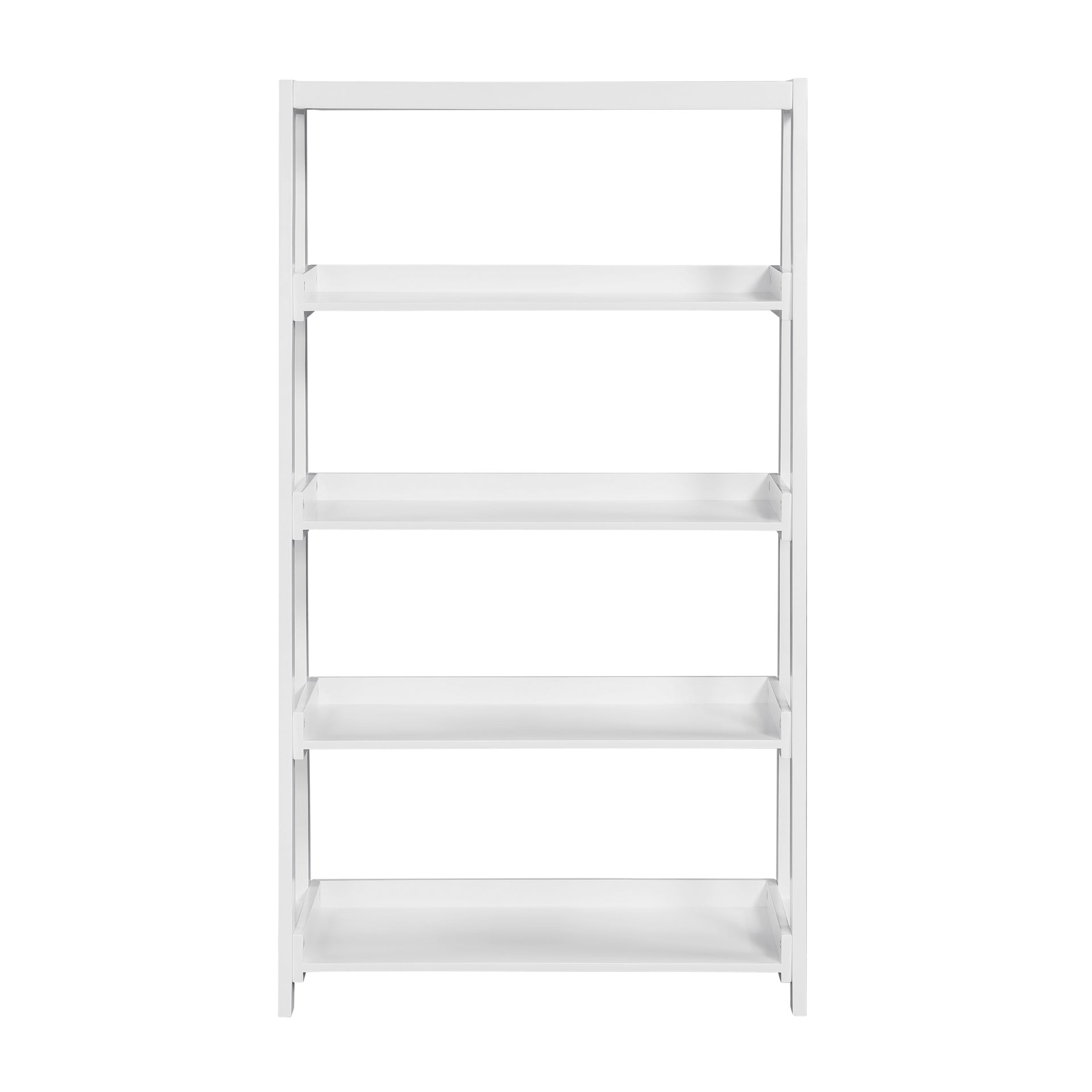 Modern 4-Shelves Bookcase White Finish Toy Storage Unit Display Rack Wooden Furniture 1pc