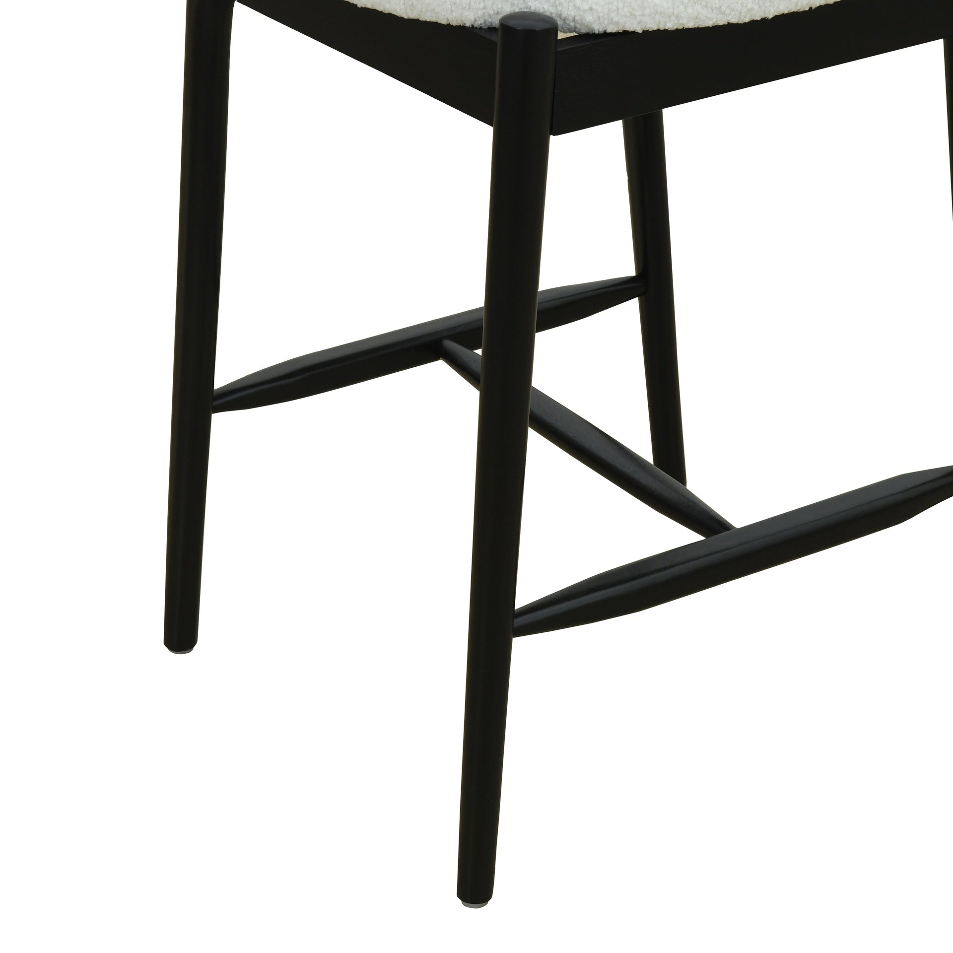 Mid Century Modern Counter Stool (Sets of 2)  Black+Beige