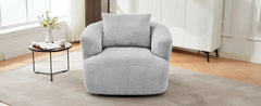 360° Swivel Chair, 38.2" Accent Chair Sofa, Upholstered Swivel Barrel Sofa Chair with a Throw Pillow for Living Room, Bedroom, Office and Hotel, Light Grey