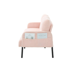 UNITED WE WIN Oversized Loveseat, Modern & Plush Double-seater Sofa, Corduroy Upholstered Couch, Cozy Bedroom Sofa with Metal Legs & Side Pockets, Ideal for Living Room, Bedroom, Dorm, Apartment