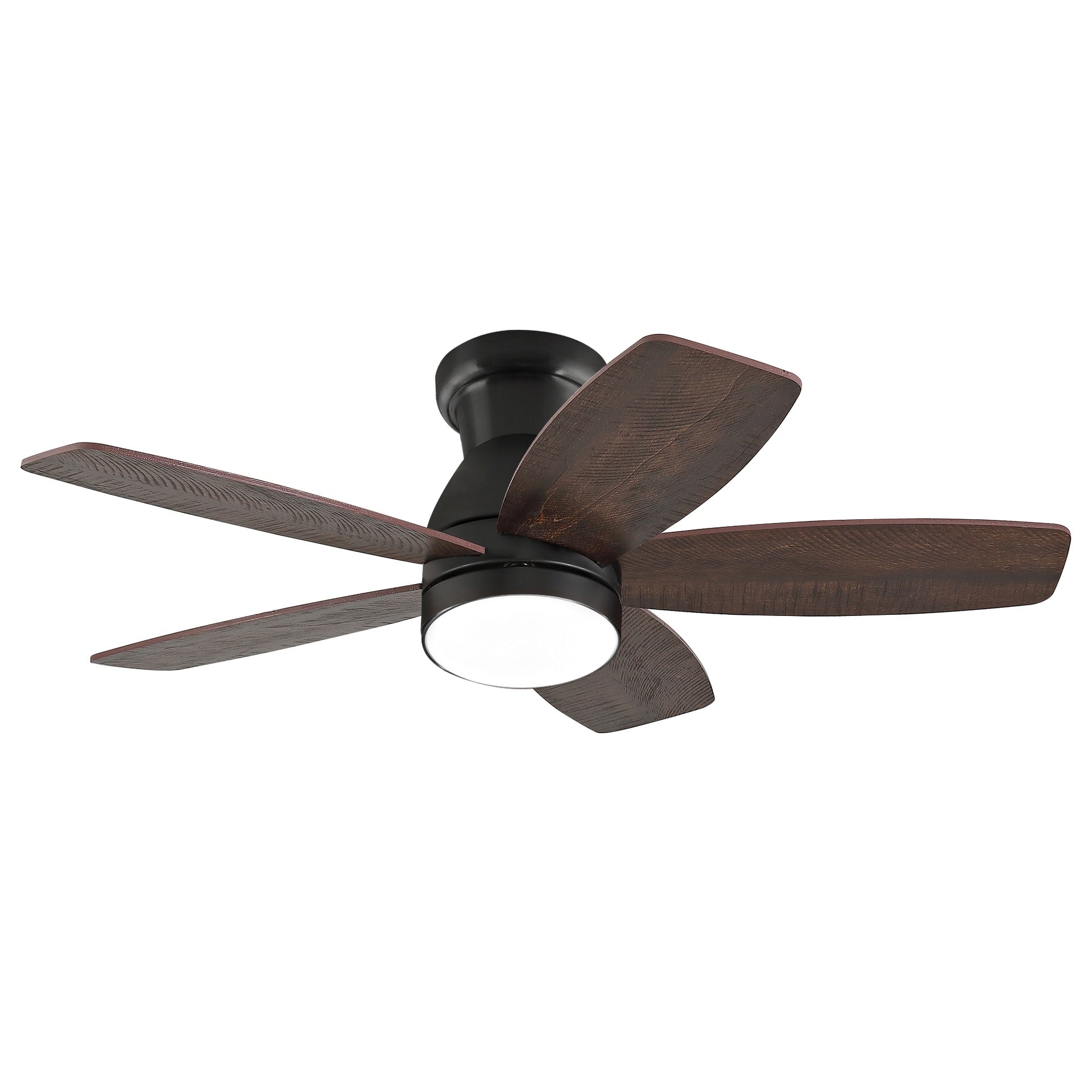 32-inch Low-Profile Ceiling Fan with Light and Remote Control, Dimmable Quiet DC Motor, for Bedroom Indoor Outdoor Use, Black