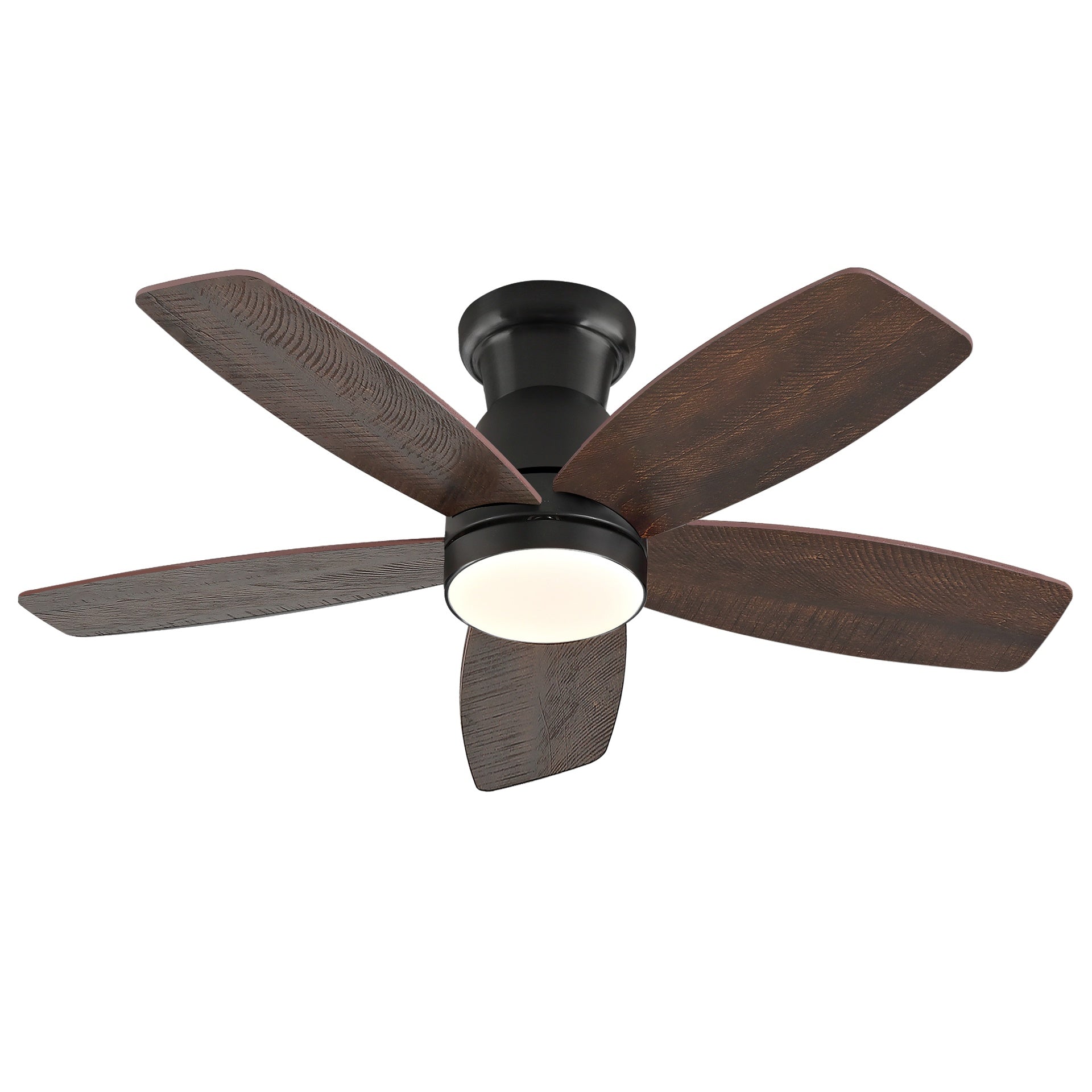 32-inch Low-Profile Ceiling Fan with Light and Remote Control, Dimmable Quiet DC Motor, for Bedroom Indoor Outdoor Use, Black