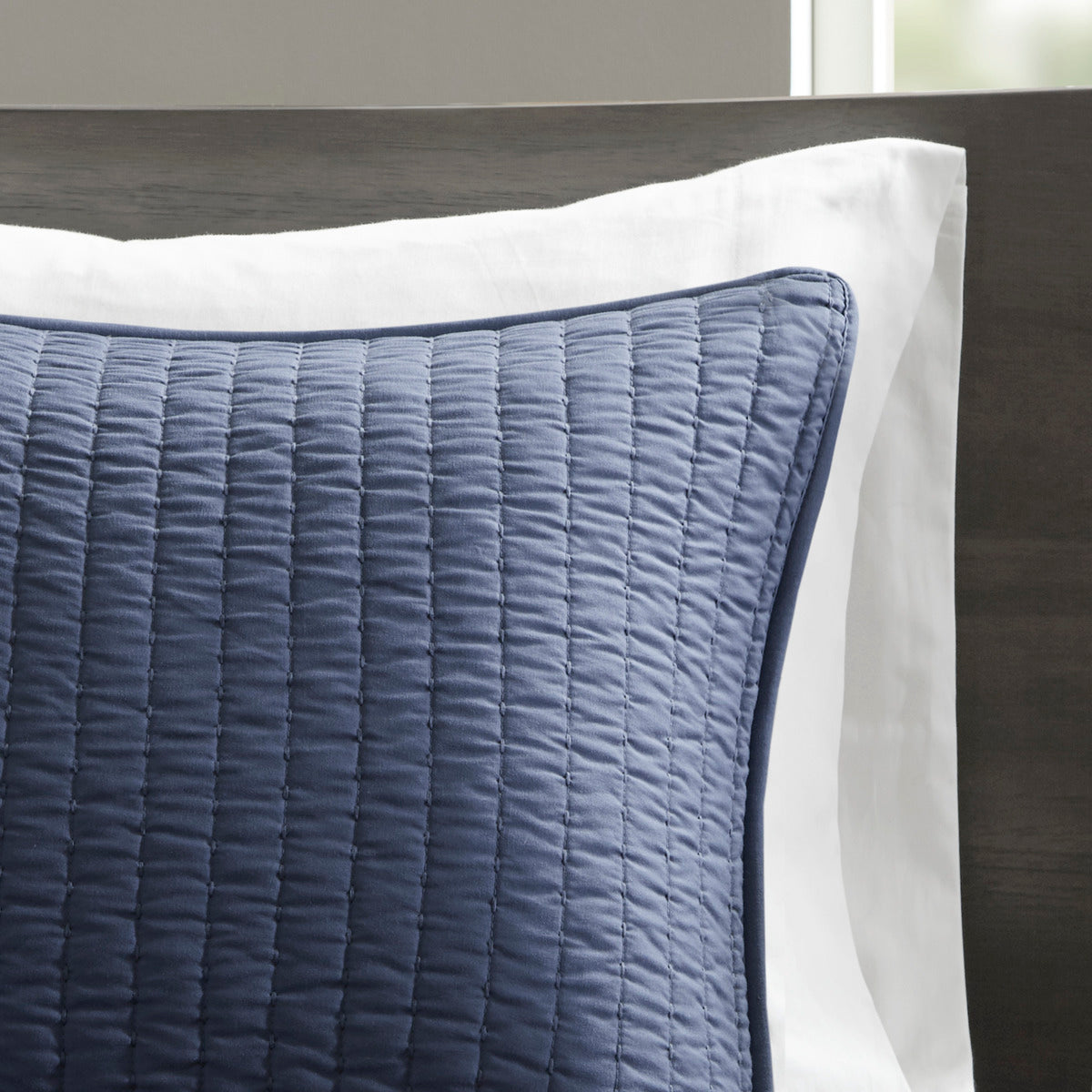 3 Piece Quilt Set Navy Full/Queen