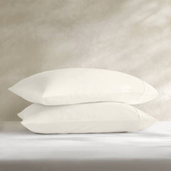 2-Piece King Sham Sateen Pillowcase Set,Off-White