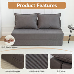 Foldable Sofa Bed Sleeper Lounge Chair with Pillow Floor Mattress Floor Couch with Backrest for Living Room/Dorm/Guest Room/Home Office, Twin