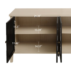 Sideboard Buffet Cabinet, Storage Cabinet with Storage,Modern Storage Cabinet with 4 Doors & Adjustable Shelves for Living Room, Dining Room, Kitchen and Entryway